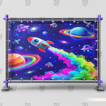 Rocket Adventure Baby Backdrop
