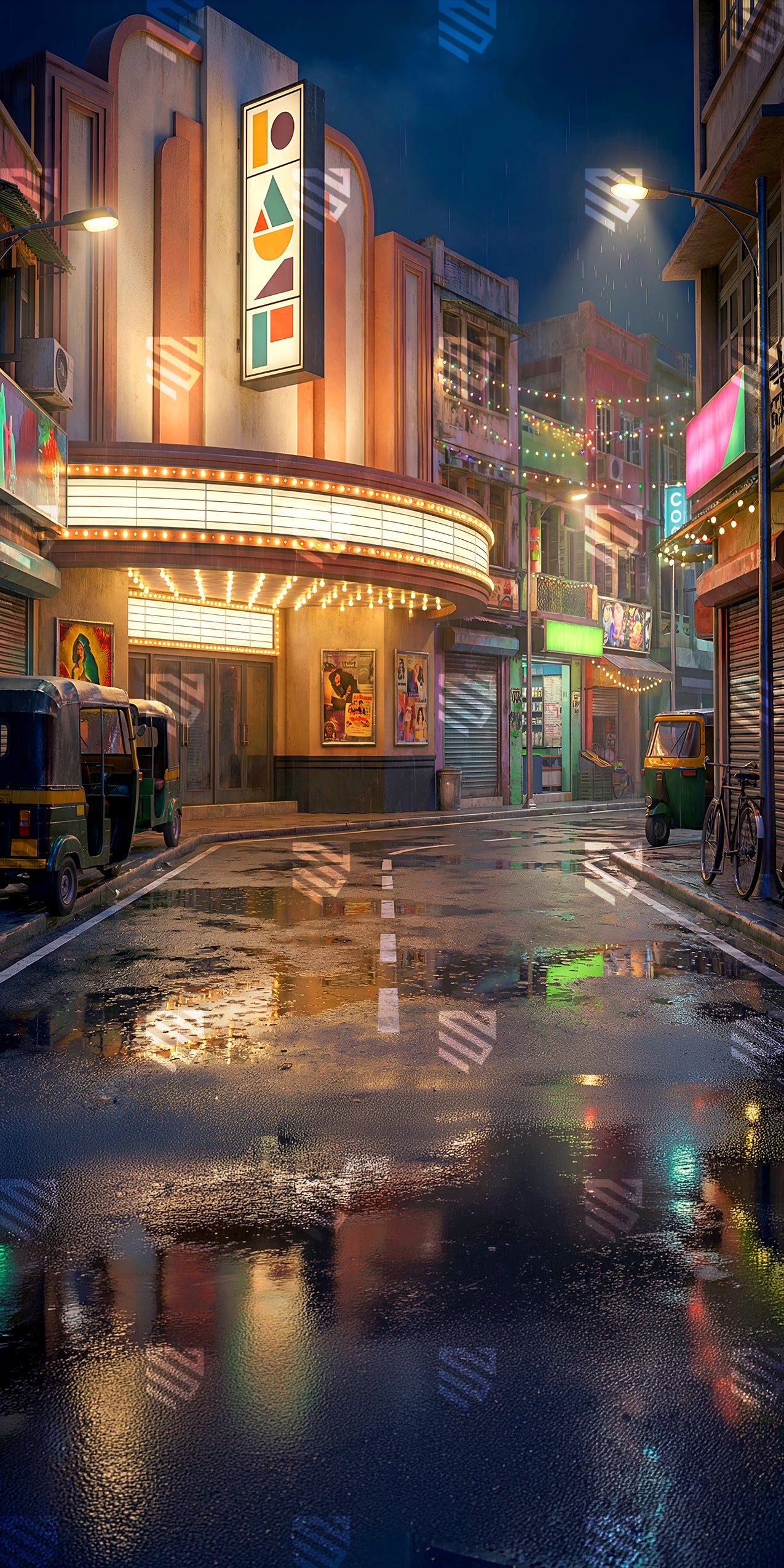 Rainy cinema Street