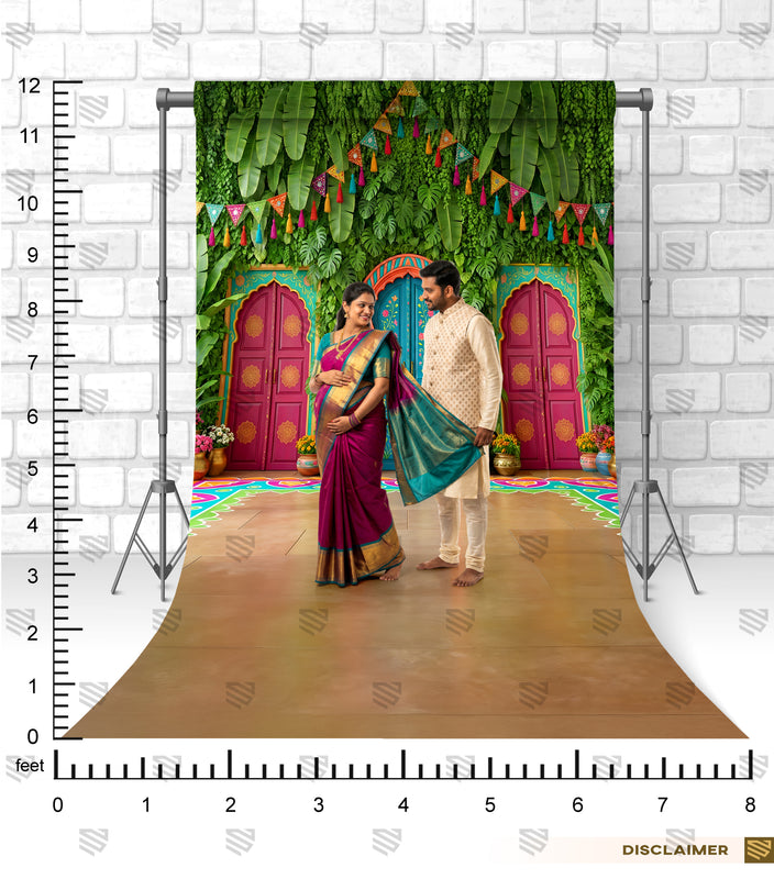 Rangoli Garden Courtyard - Maternity Backdrop