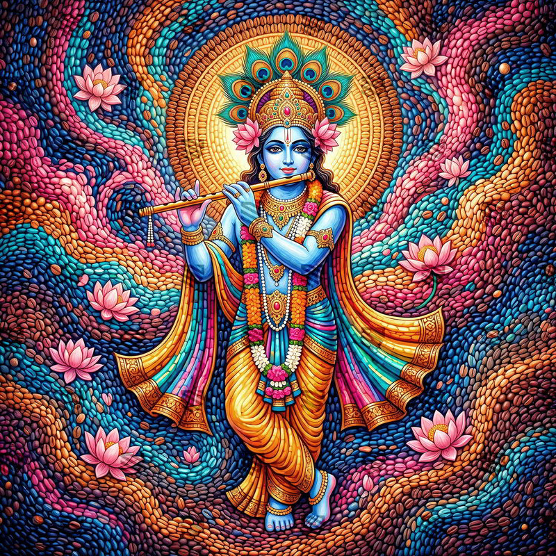 Rasik Madhav Mosaic Krishna Janmashtami Decoration Backdrop