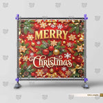Red Gold Christmas Decor photography backdrop