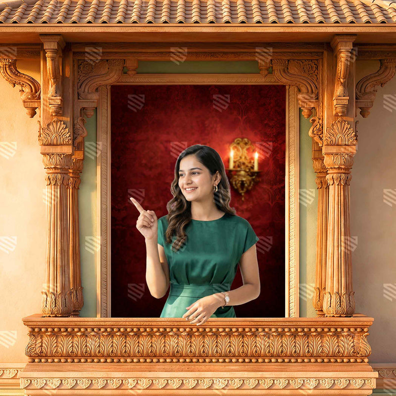 Red Luxe Open Frame Studio Photography Backdrop