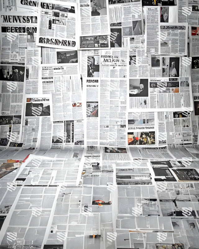Retro Press Archive Wall - Podcast Backdrop