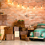 Retro Travel Garage Backdrop