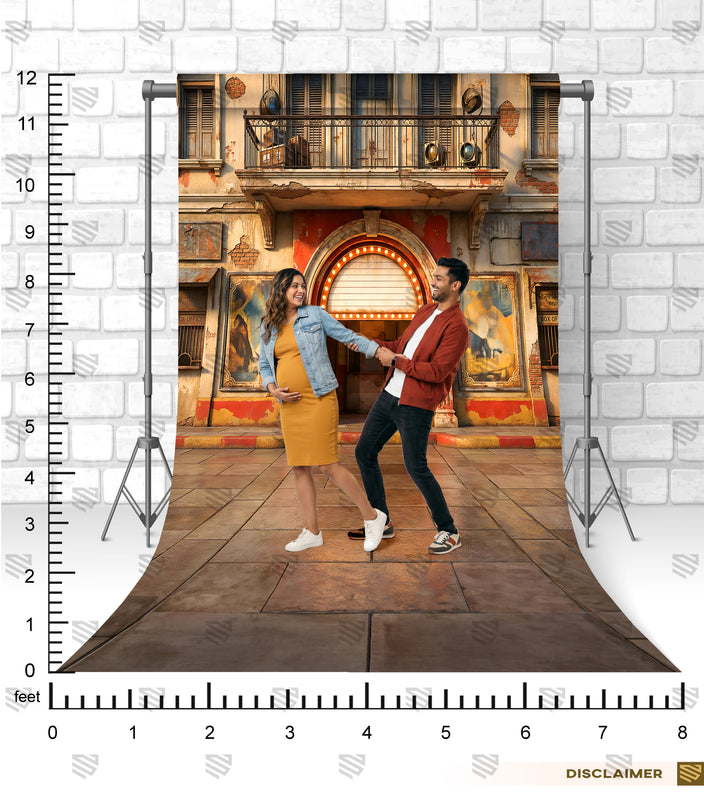 Retro Cinema Street - Maternity Backdrop