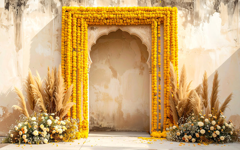 Royal Marigold Arch - Baby photoshoot Backdrop