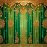 Royal Emerald Embroidered Elegance Backdrop