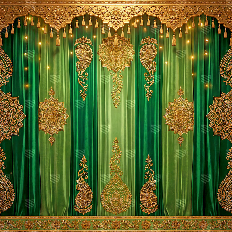 Royal Emerald Embroidered Elegance