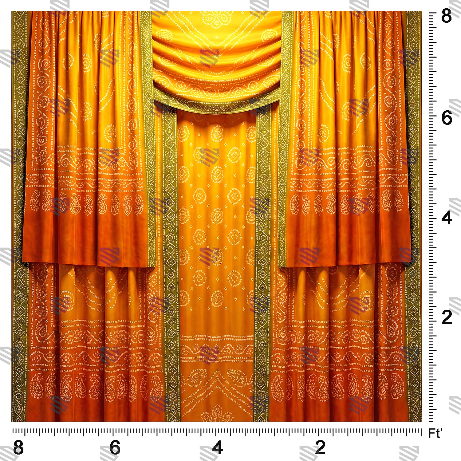 Royal Saffron Bandhani Drapes
