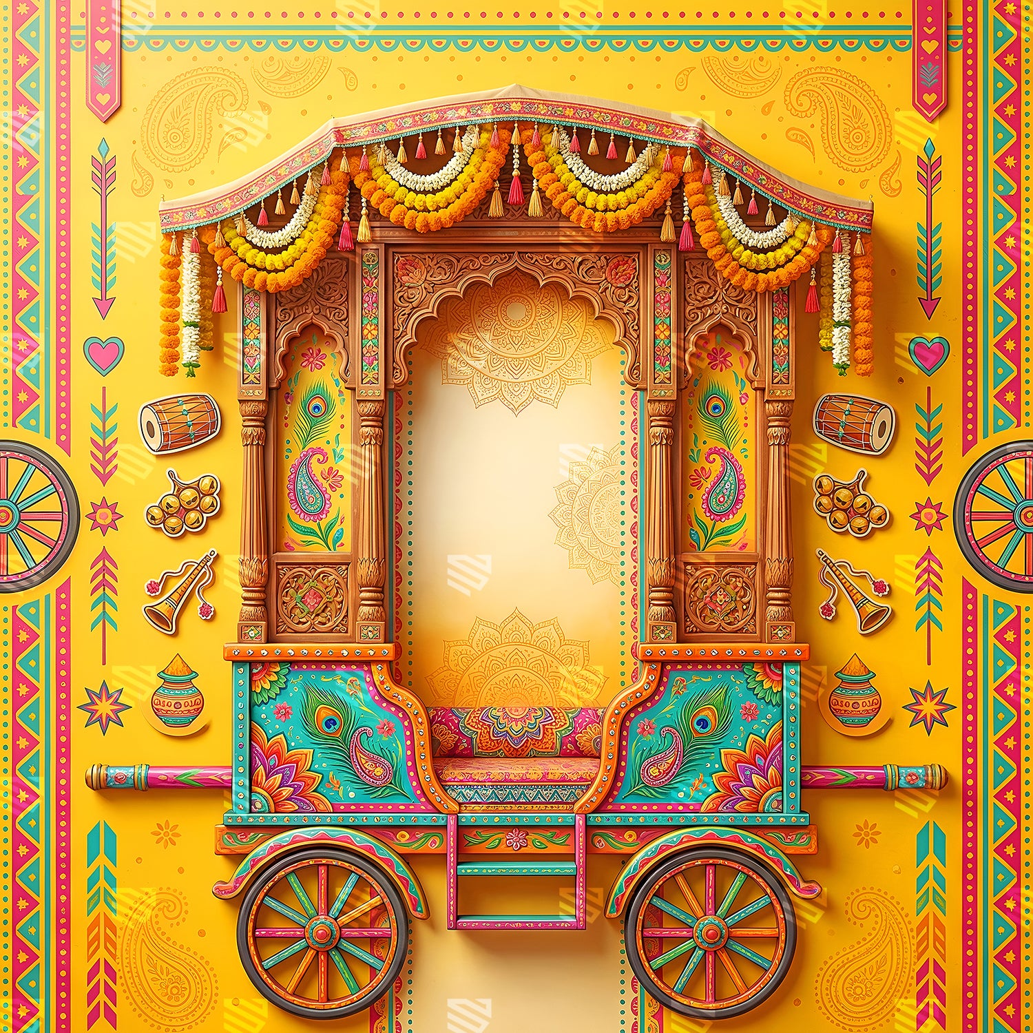 Royal Wedding Cart Decor