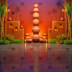 Rustic Pottery Village Scene Backdrop