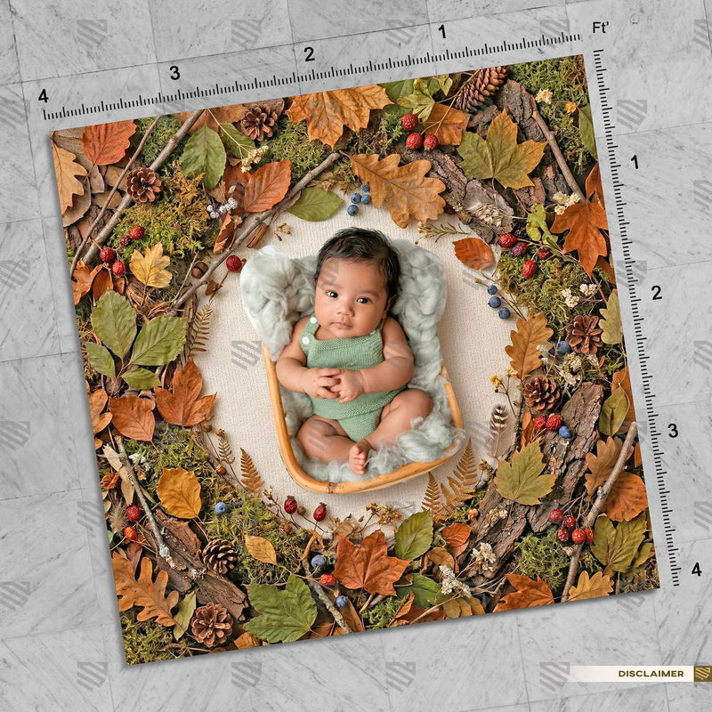 Rustic Fall Forest Frame - Newborn photography Backdrop