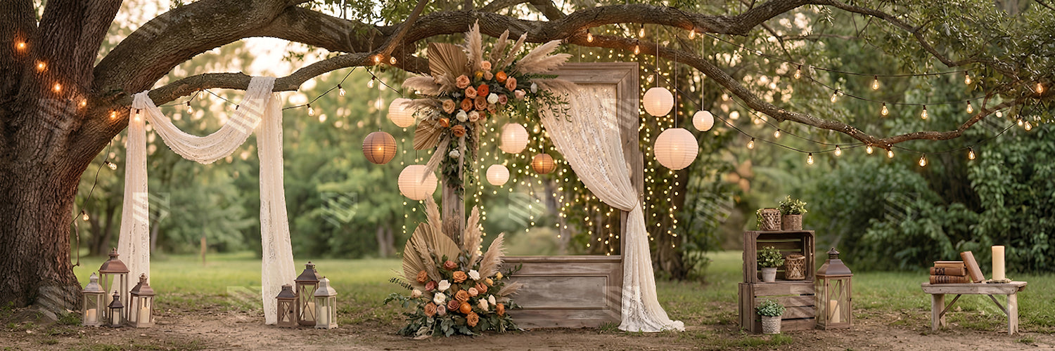 Rustic Garden Arch Setup Backdrop