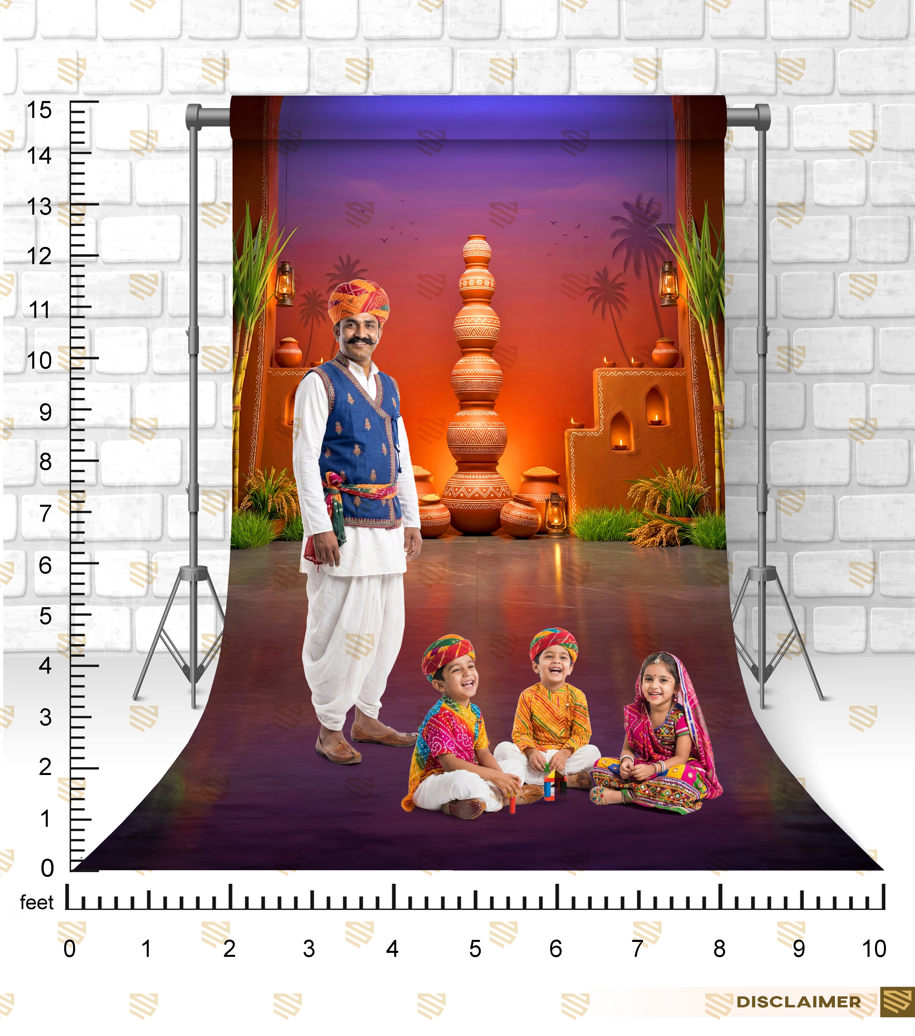 Rustic Pottery Village Scene