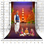 Rustic Village Scene Backdrop