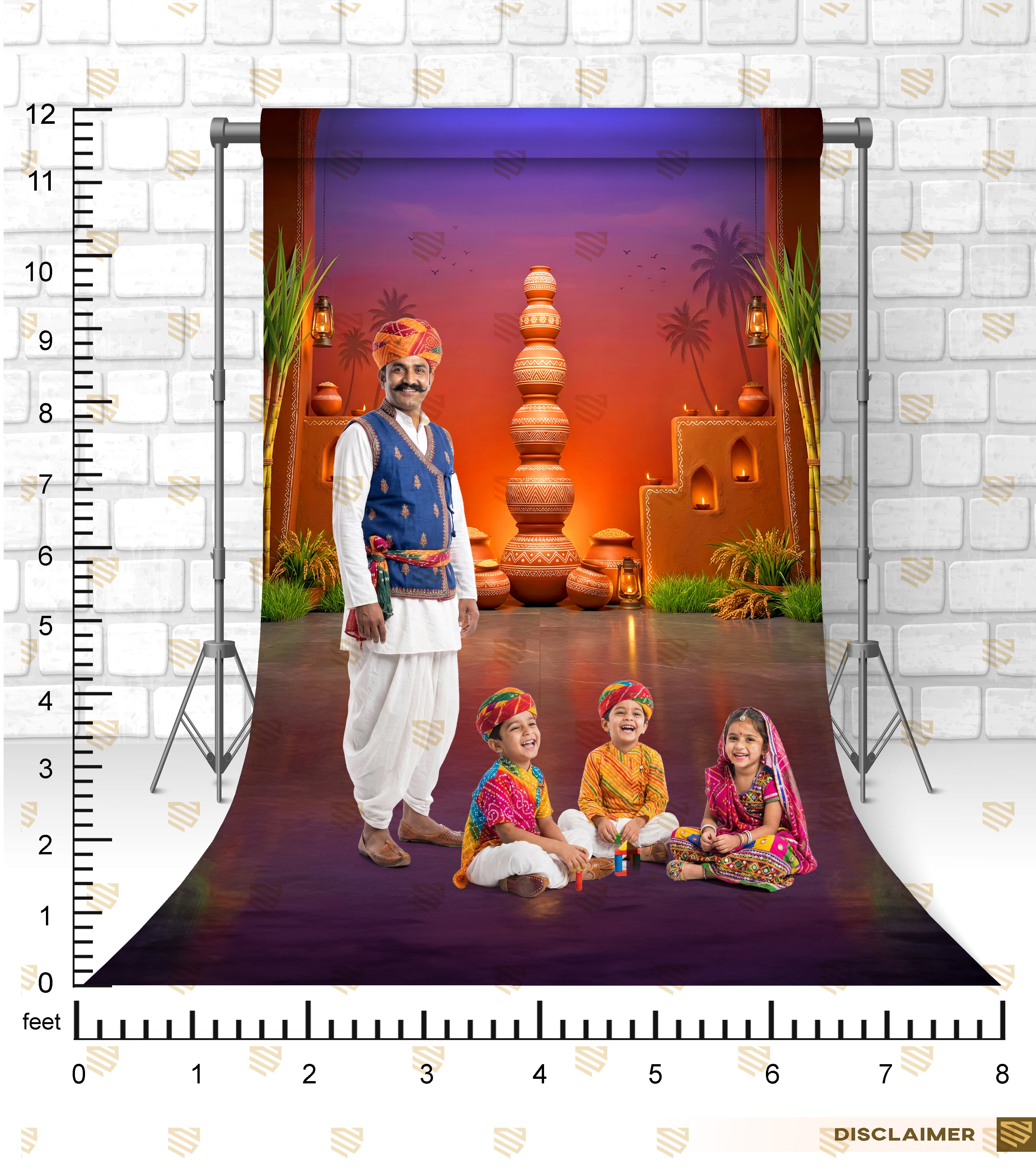 Rustic Pottery Village Scene