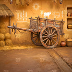 Rustic Village Cart Backdrop