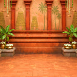 Sacred Gopuram Courtyard Backdrop