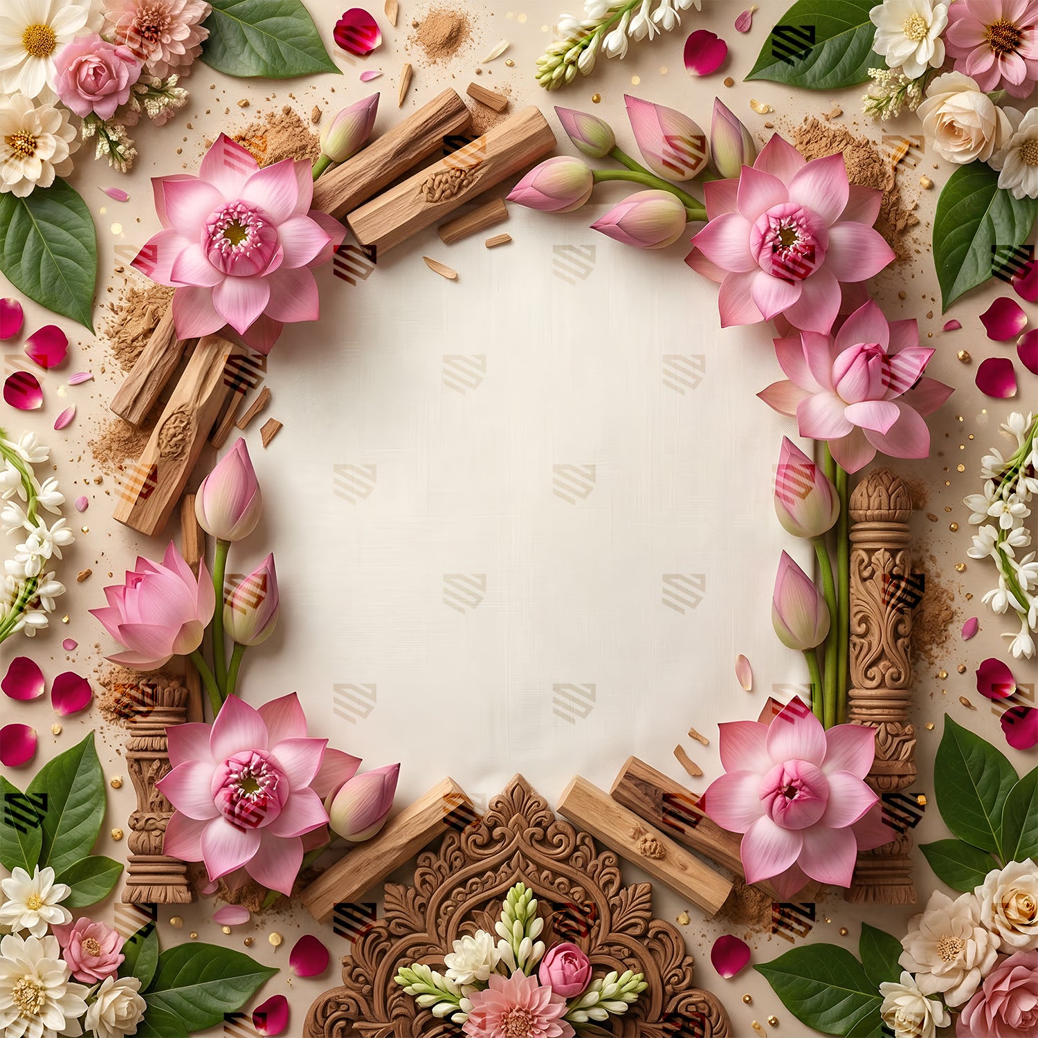 Sacred Lotus Floral - Newborn photography backdrop