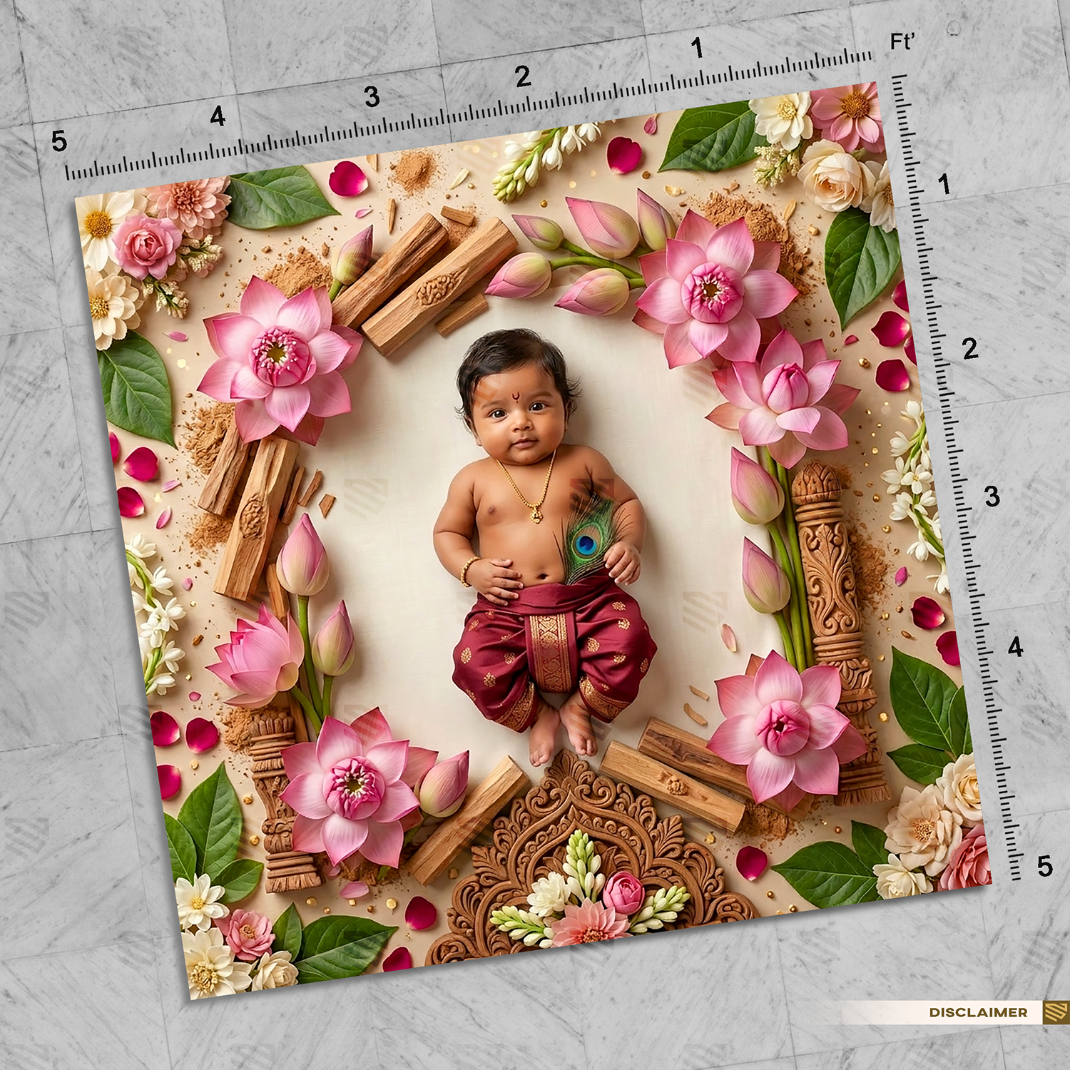 Sacred Lotus Floral - Newborn photography backdrop