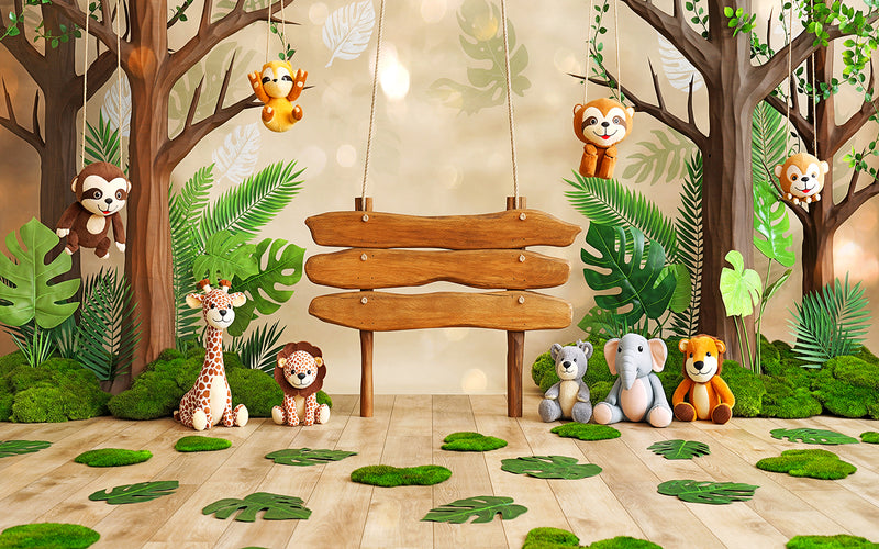Safari Adventure Zone - Baby photoshoot Backdrop