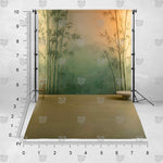 Garden-themed sage backdrop for creative studio photography