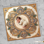 Sapphire Peacock Glory Newborn Baby Photography Backdrop