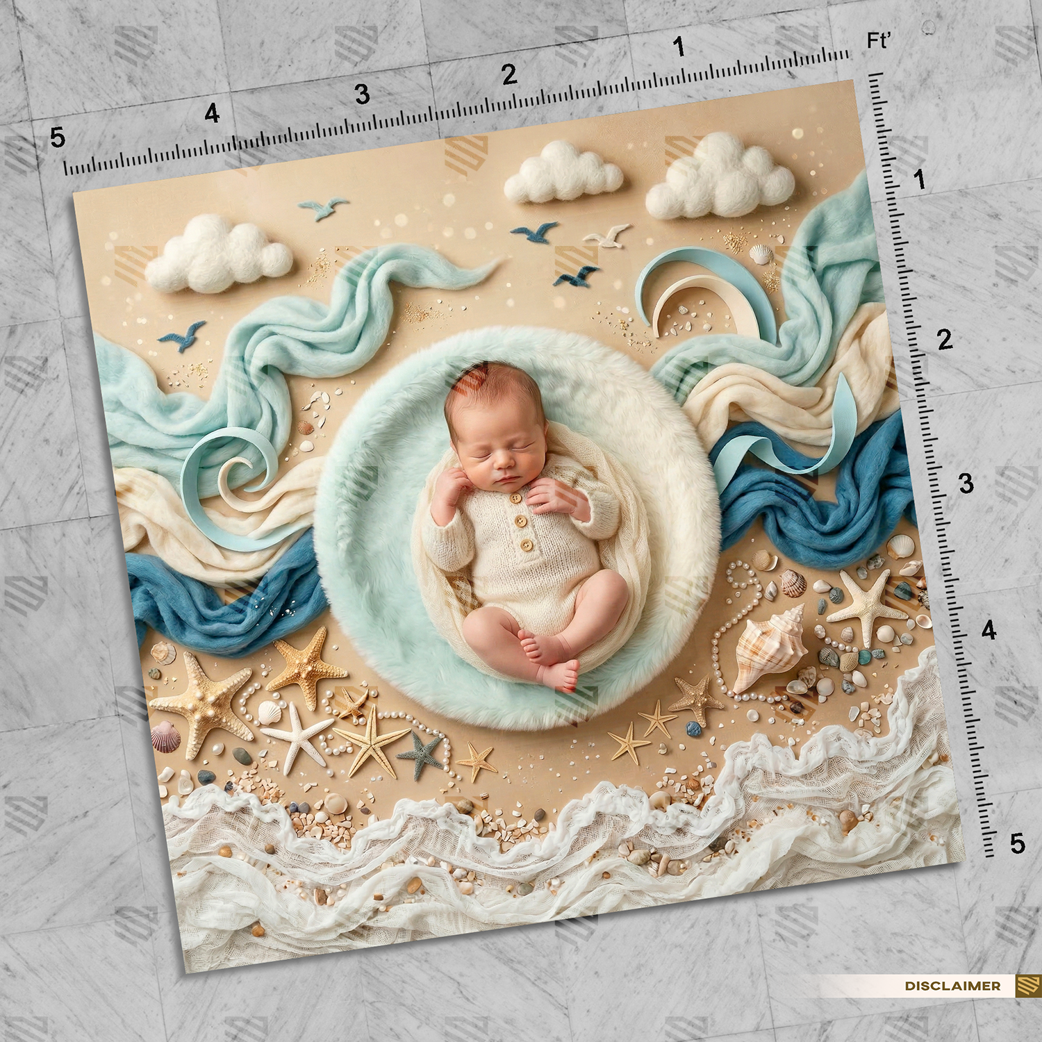 Seaside Dream Newborn Setup - Newborn photography backdrop