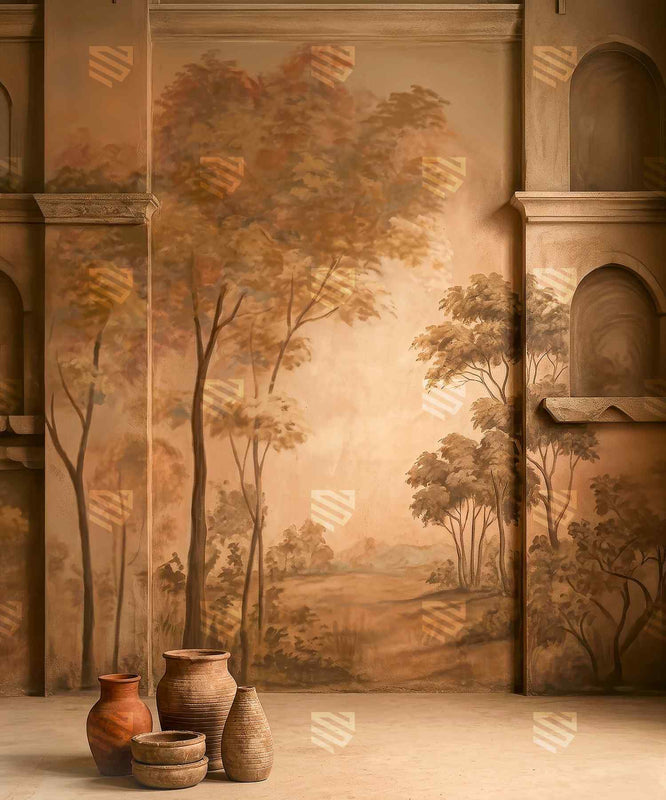 Sepia Woodland Escape Photography Backdrop for Studio Shoots