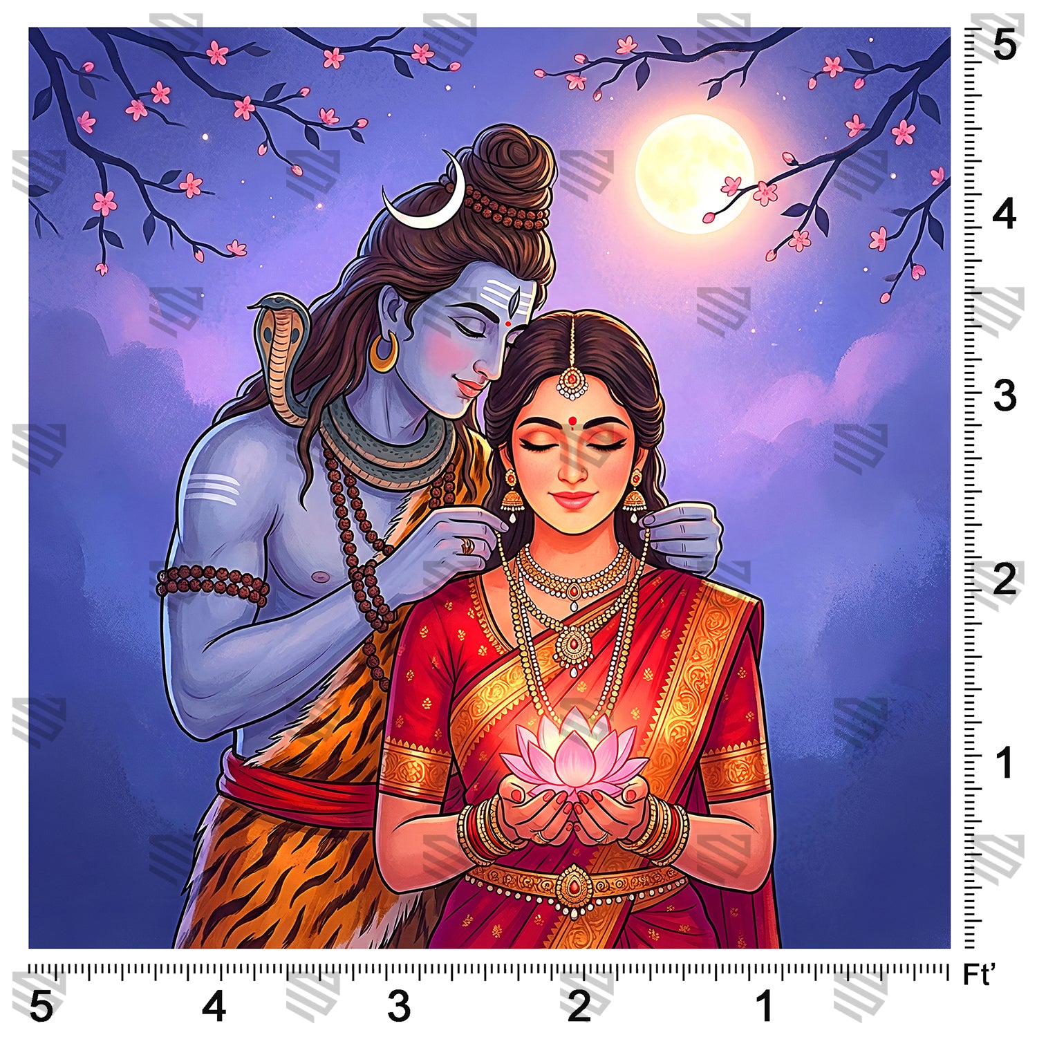 Shiva Parvati Moonlit Blessings