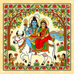 Shiva Parvati Sacred Illustration Backdrop