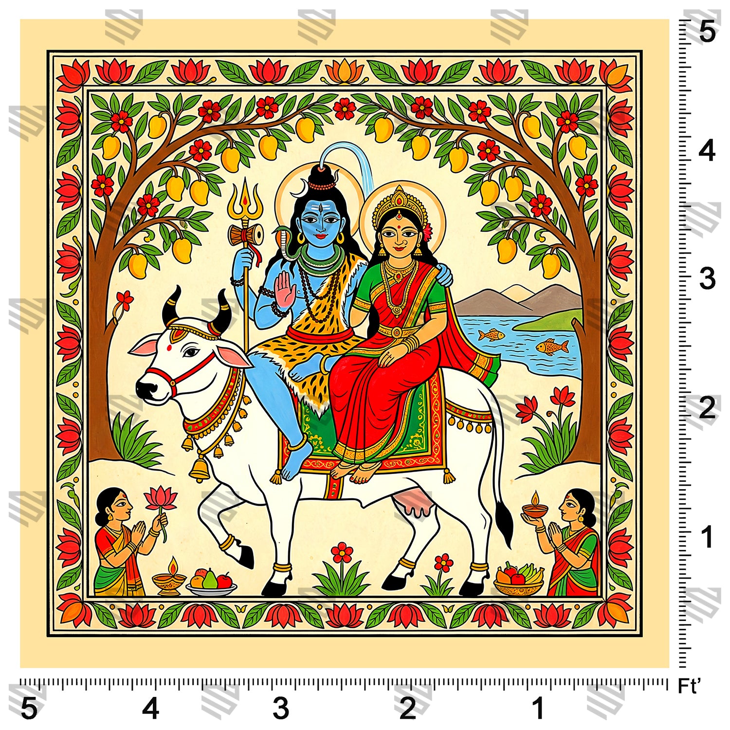 Shiva Parvati Sacred Illustration