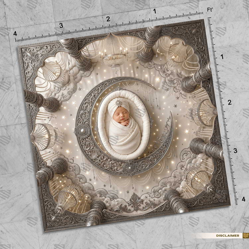 Silver Moon Design Newborn Baby Photography Backdrop