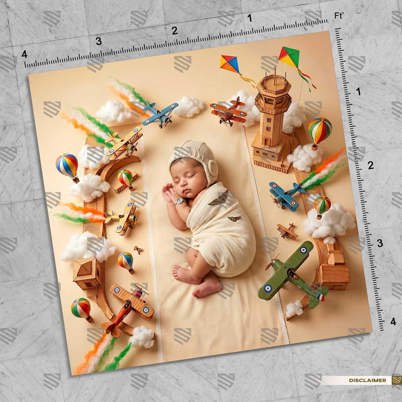 Sky Patrol Adventure Newborn Baby Photography Backdrop
