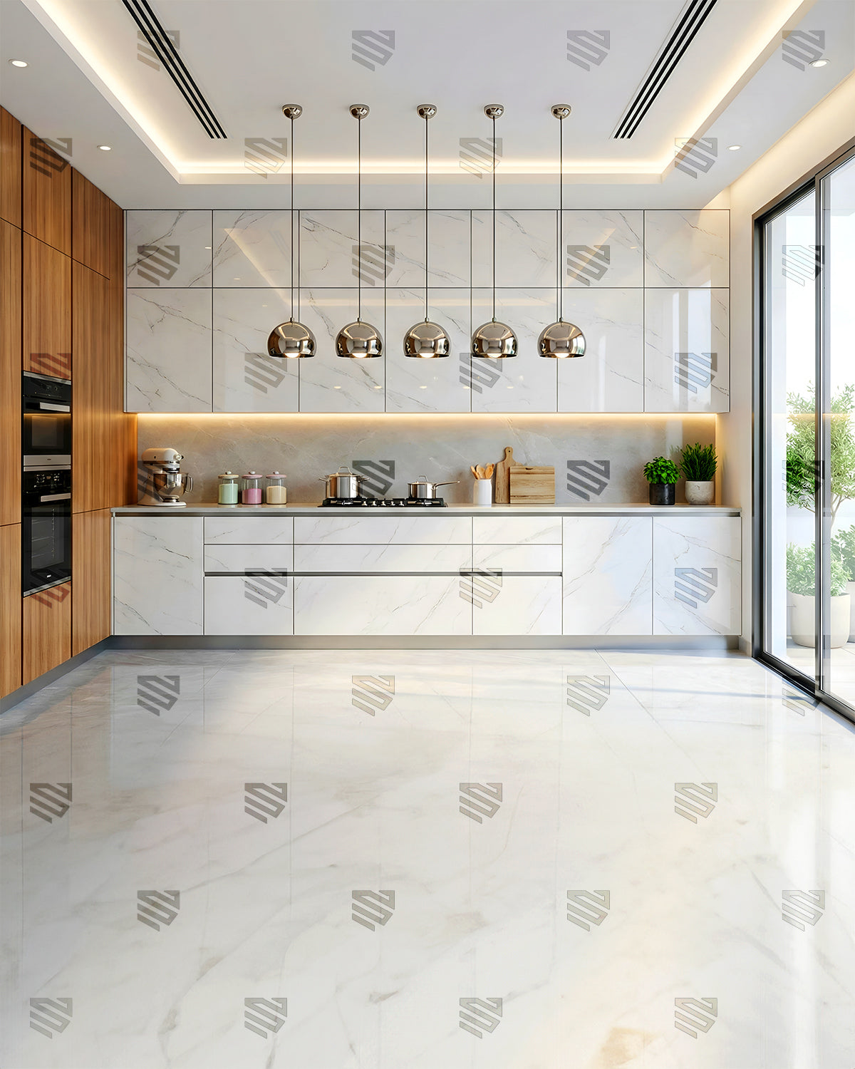 Sleek Marble Kitchen