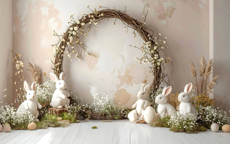 Spring Bunny Wonderland - Baby photoshoot Backdrop