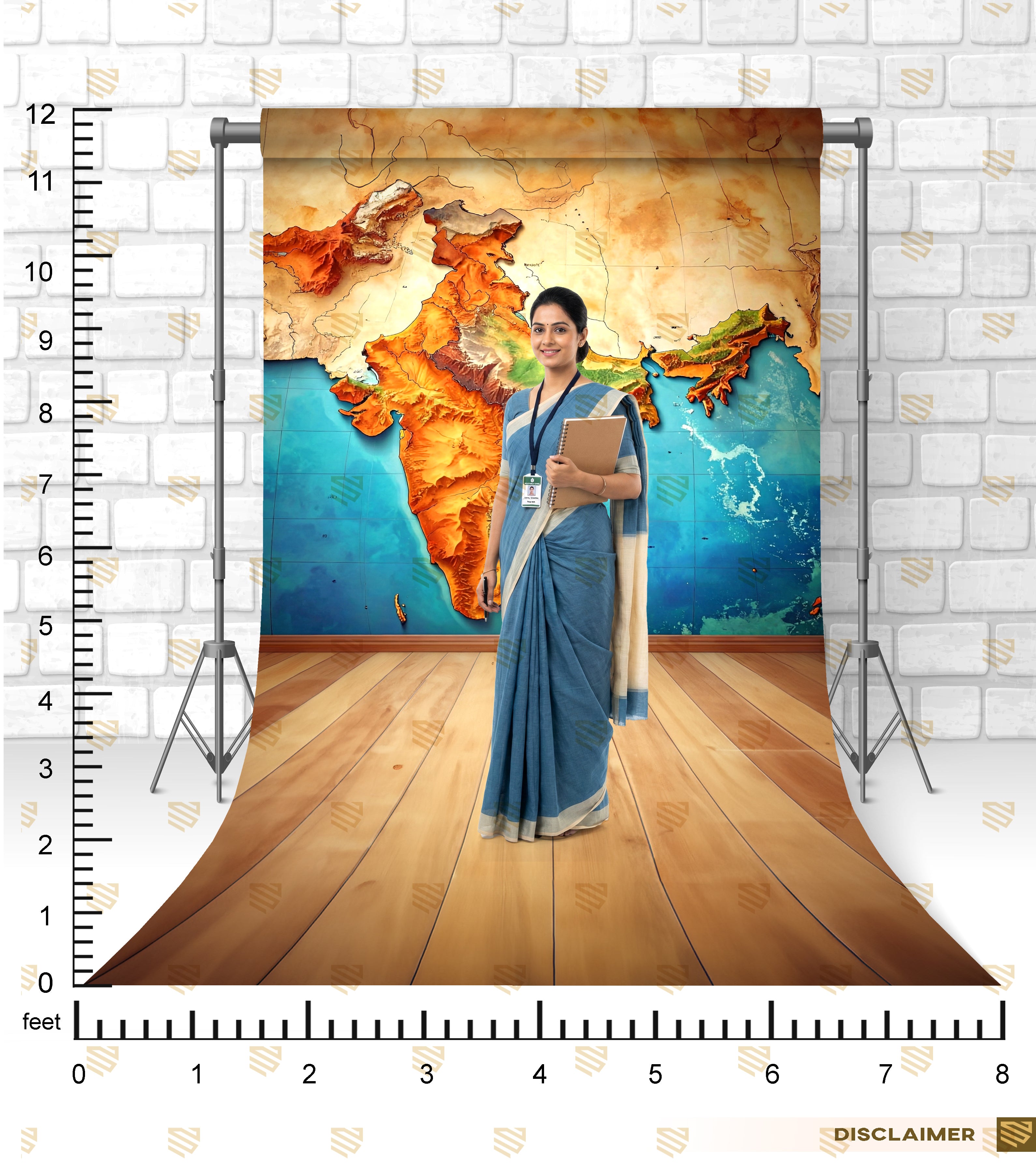 Subcontinent Physical Relief Map