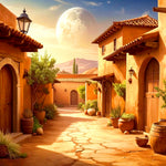 Sunlit Rustic Alley Backdrop