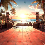 Sunset Beach Music Stage Backdrop