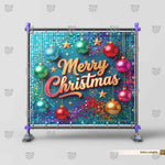 Teal Christmas ornament-inspired background for festive portraits