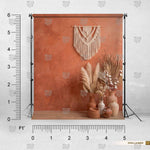 Terracotta Botanical Corner photography backdrop for studio portraits