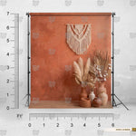 Nature-inspired terracotta photography background for model shoots