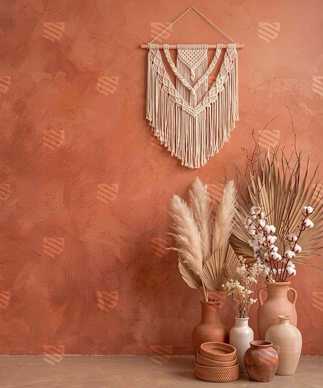 Terracotta Botanical Corner Photography Backdrop for Studio Shoots