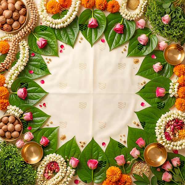 Traditional Pooja Floral - Newborn photography Backdrop