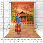 Rustic Village Scene Backdrop