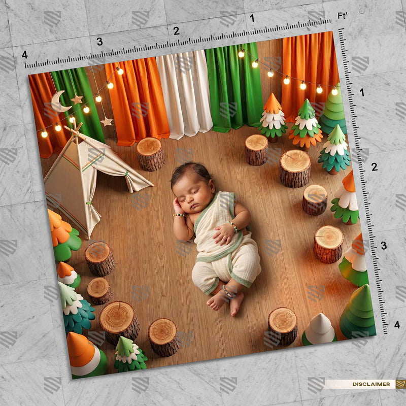 Tricolor Nature Escape Newborn Baby Photography Backdrop