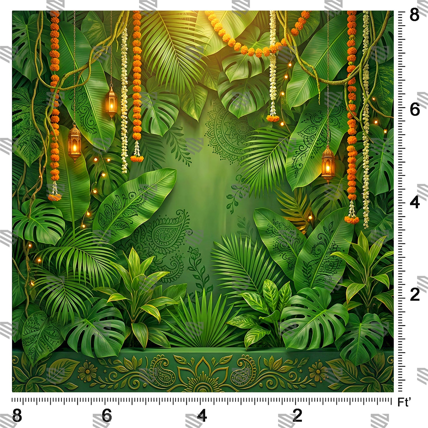 Tropical Emerald Mehndi Garden