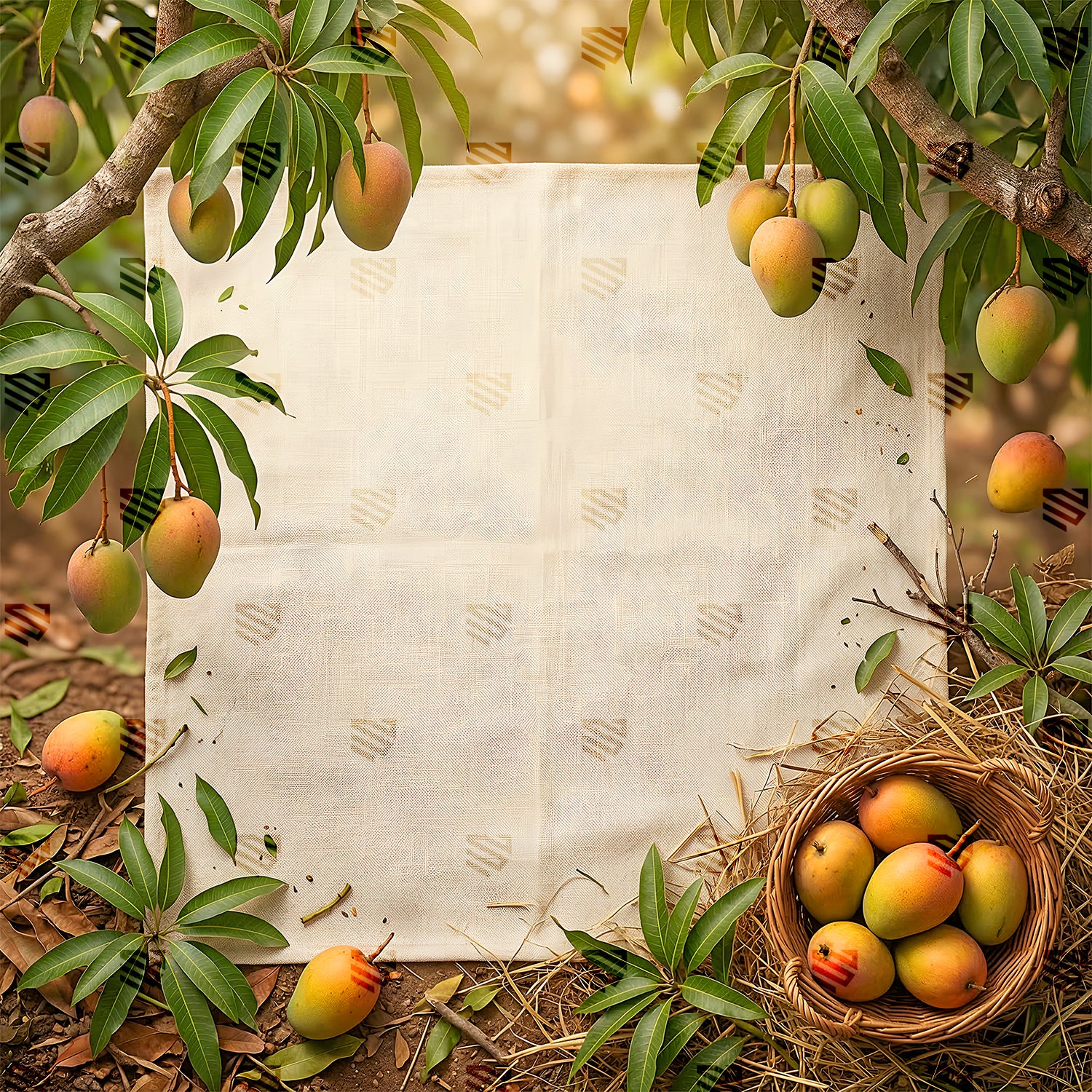 Tropical Mango Harvest - Newborn photography backdrop