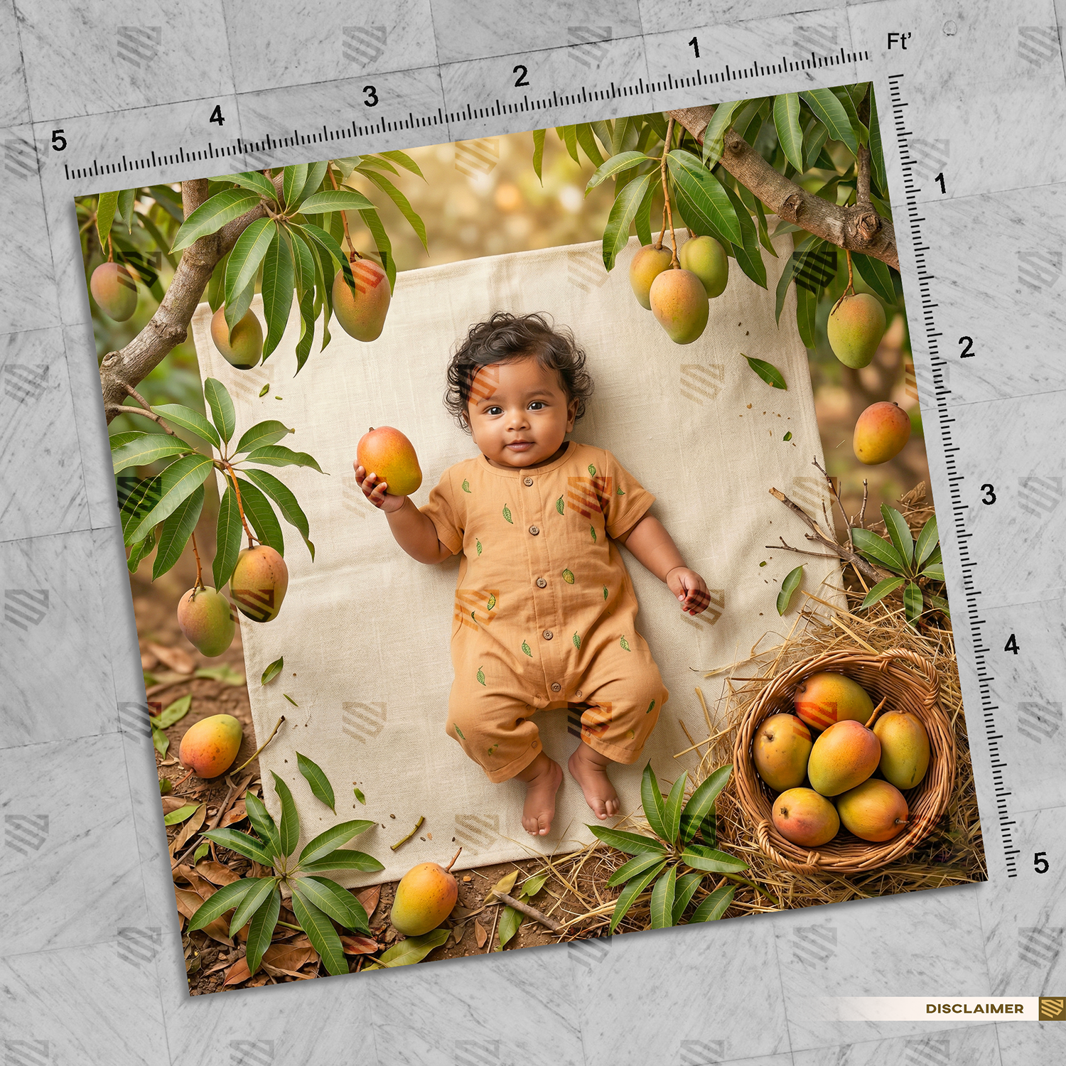 Tropical Mango Harvest - Newborn photography backdrop