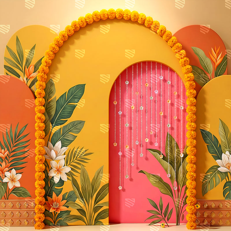 Tropical Marigold Arch Elegance